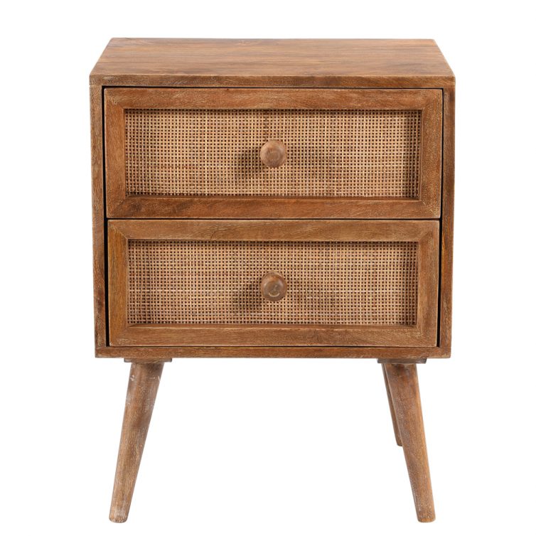 CANE RATTAN 2 DRAWER SIDE TABLE STREW RANGE – Best Hardwood Furniture ...