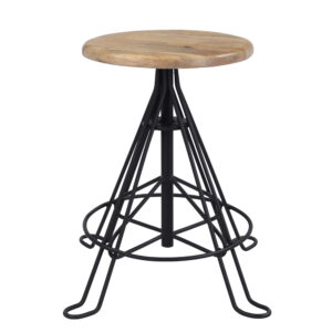 Wooden Top Iron Jefferson Stool furniture pune mumbai goa Bangalore indore jaipur